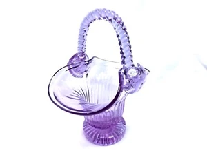 Cesta de arte de vidrio lavanda hecha a mano - Imagen 1 de 7
