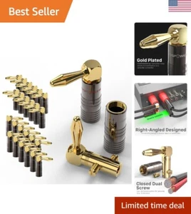 Premium Closed Screw 24K Gold Banana Plugs - 12 Pairs for Home Theater Systems - Picture 1 of 8