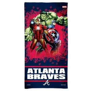 ATLANTA BRAVES IRON MAN HULK CAPTAIN AMERICA 30"X60" BEACH TOWEL WINCRAFT 😎 - Picture 1 of 1