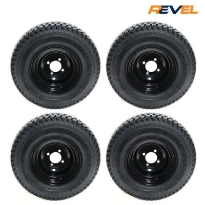 Set of 4, EZGO 10" Black wheels on 20x8-10 Kenda K500 Tires, 20" Tires - Image 1 of 4