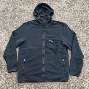 Patagonia Men's Large Microdini Fleece Hoody Gray Full Zip Outdoor Hike - Picture 1 of 8