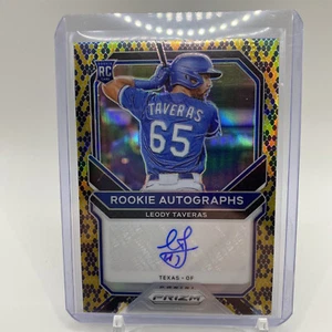 2021 Panini Prizm Baseball Leody Taveras RC Snakeskin Auto 10/35 - Picture 1 of 2