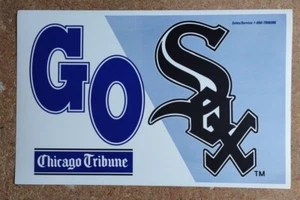 GO SOX Chicago Tribune White Sox Newspaper Stand Insert Card Sign - Picture 1 of 2