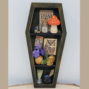 Coffin Shelf Halloween Witch Room Shadow Box Diorama Miniature Haunted Dollhouse