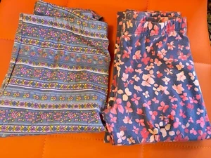 Good Pre-owned Two OSHKOSH GIRLS SIZE 8  Leggings Blue Pink Floral Mixed Color. - Picture 1 of 4