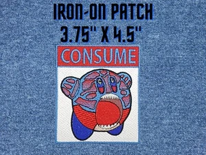 They Live-Inspired Kirby Consume Embroidered Iron-On Patch Video Game Badge - Picture 1 of 1