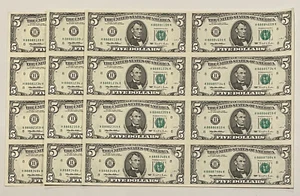 1995 $5 88880109 Matching HH HK HJ Blocks Prosperity Sheets Lucky Money - Picture 1 of 8