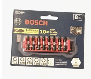 Bosch CCSTV108 8 PC 1" T15,T20,T25,T30,T40 Insert Bits - Picture 1 of 4