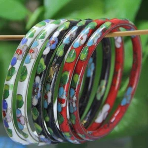 Fashion Vintage Round Cloisonne Bracelet Bracelet Enamel Inlaid Jewelry Gift - Picture 1 of 21