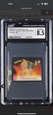 2000 Pokemon Stadium Action 3D Charizard Charmander Line #2 CGC 8.5 - Image 1 of 2