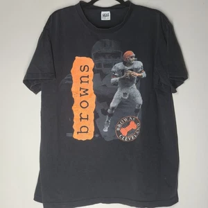 Vintage Cleveland Browns Bernie Kosar Football T Shirt Size XL Black NFL - Picture 1 of 5