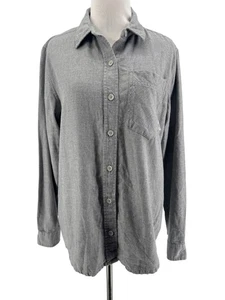 Stio Women's Gray 100% Organic Cotton Long Sleeve Button-Up Shirt Size Small - Picture 1 of 6