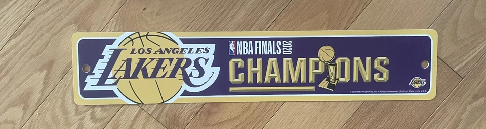 Los Angeles Lakers Sign 4" x 19" Wincraft Sign nba finals Champions 2020 - Image 1 of 1