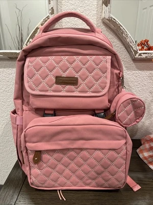 Mochila para fraldas Malestrom grande rosa com porta de carregamento USB - Imagem 1 de 4