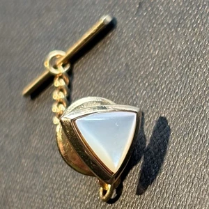 Vintage Square MOP  Tie Tack Tac Pin - Picture 1 of 6