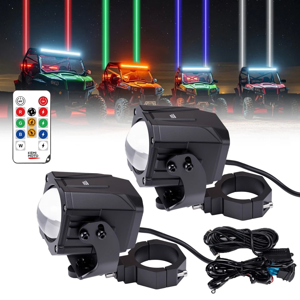 Luces de látigo láser dinámicas sin látigo con 9 modos de luz de persecución y flash para RZR X3 CFMOTO Foto 1 de 4