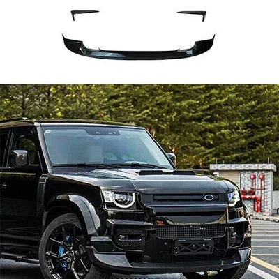 Alerón de barbilla labial del parachoques delantero 3 piezas negro brillante para Land Rover Defender 2020-2023 Foto 1 de 4