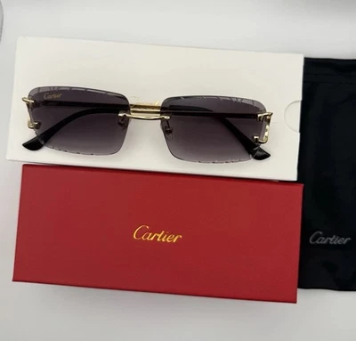 Cartier Big C Diamond Cut Gradient Gray Frameless Lens - Image 1 of 4