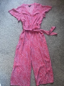 Whistles Pink And Red Diagonal Print Jumpsuit. Size 12. Excellent Condition. - Picture 1 of 8