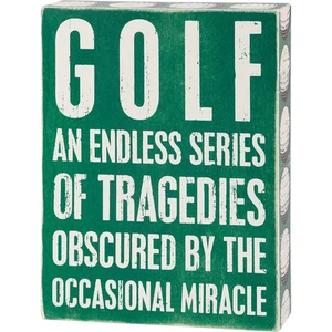 Golf An Endless Series Of Tragedies 8" Wood Box Sign - Picture 1 of 3