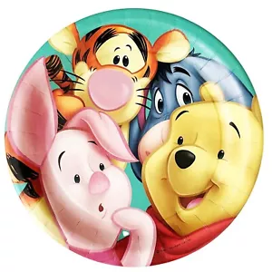WINNIE THE POOH Pooh And The Gang LARGE PAPER PLATES (8) Birthday Party - Picture 1 of 1
