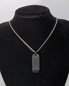Bulova Stainless Steel Black Precisionist Diamond Necklace 25" (1/10 TCW) - Picture 1 of 8