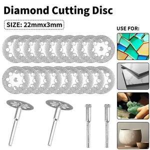 22mm Diamond Cutting Disc with Shank Set Rotary Tool Accessories F Cutting Stone - Picture 1 of 10