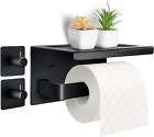Toilettenpapierhalter Ohne Bohren Aluminium Klopapierhalter Mit 17 Cm Ablage, Se