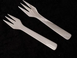 1x Tenedor de nácar blanco iridiscente 14 cm BIO natural ECOLÓGICO hecho a mano faitrade MOP - Imagen 1 de 3