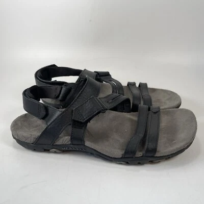 Sandalia Merrell para mujer 6 tiras con correa J002684 cuero negro Foto 1 de 4