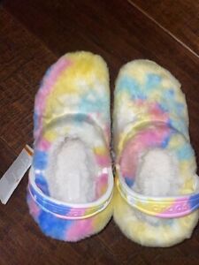 CLASSIC FUR SURE Tie Dye Multi Colored Lined Clog Shoes Size 8 NEW NWT