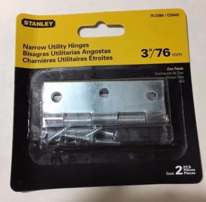 Stanley Hardware CD840 3" Zinc Plated Narrow Utility Hinge Removable Pin W/Screw - Picture 1 of 1