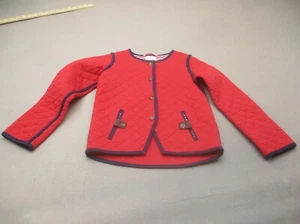 NWOT Hanna Andersson Size 6-7YRS Girls Red 100% Cotton Scandi Quilted Jacket 747 - Picture 1 of 8