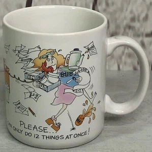 VTG 80's Hallmark Novelty Coffee Mug Cup Please I Can Only Do 12 Things At Once - Picture 1 of 10