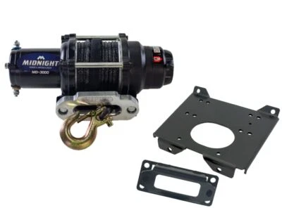 Viper 50 Ft Midnight Winch 3000 lb Black w/ Mount For Polaris RZR 4 900 2015-21 - Image 1 of 4