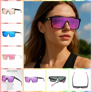 Women's Comfort Fit One-piece Shield Lens Streetwear Oversized Sports Sunglasses - Picture 1 of 78