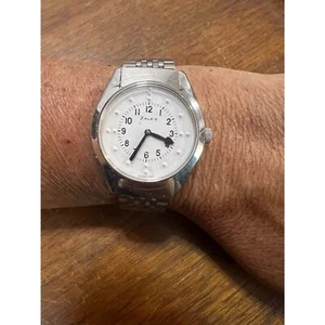 Vintage Zales Silver Touch Vision Impaired Braille Hand Wind Mechanical Watch - Picture 1 of 8