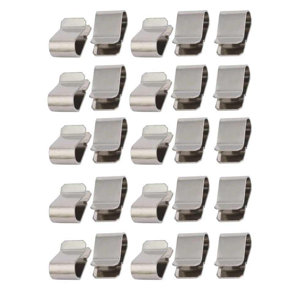 25pz a molla acciaio Clip U argentato 21.4mmx12mm - Immagine 1 di 4