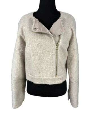 Jaqueta de Moto J Brand Elyn Mohair Mistura de Lã Pequena S Cropped - Imagem 1 de 4