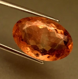 Natural Imperial Topaz GTL Certified 18.35 Ct Oval Cut Loose Gemstone For Ring - Picture 1 of 5