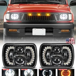 2PC 5x7" 7x6 For Toyota Pickup Tacoma 4Runner LED Headlights Hi-Lo DRL Turn Beam - Picture 1 of 12