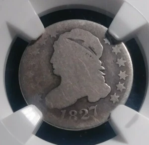 NGC AG3 1827 Capped Bust Dime 10c - About Good Lowball - Original Patina - Picture 1 of 4