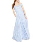 TLC Say Yes To The Prom Womens Blue Lace Maxi Evening Dress Juniors 13 BHFO 0246