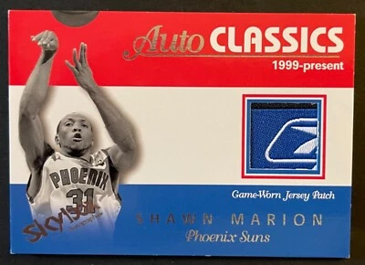 Parche con logotipo Skybox Fleer Auto Classics 2003-04 Shawn Marion Suns raro Foto 1 de 2