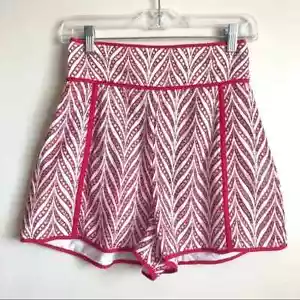 Lovers + Friends Rojo/Blanco Bizzy Cintura Alta Bordado Ojal Corto Talla S - Imagen 1 de 6