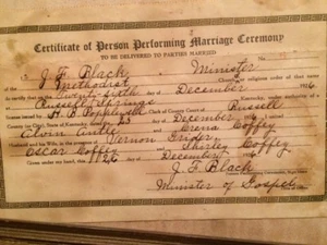 Heiratsurkunde 1926 26.12. gerahmt schwarz Ameisen Kaffee Vintage - Bild 1 von 4