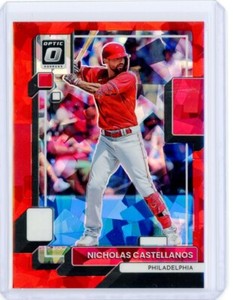2022 Panini Donruss Optic Red Cracked Ice FOTL NICHOLAS CASTELLANOS Prizm 4/7
