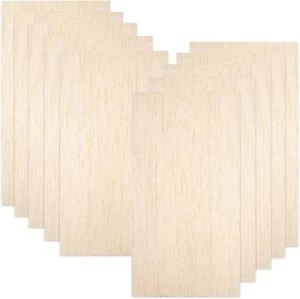 10 Pack Balsa Wood Sheets, Natural Unfinished for House Aircraft Ship... - Picture 1 of 7