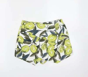 Topshop Womens White Polyester Blend Hot Pants Size 8 Reg Fruit - Picture 1 of 12