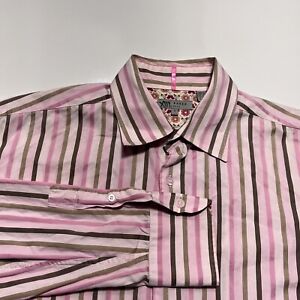 Ted Baker London Button Dress Shirt Men Size 5( XL) Striped Long Sleeve